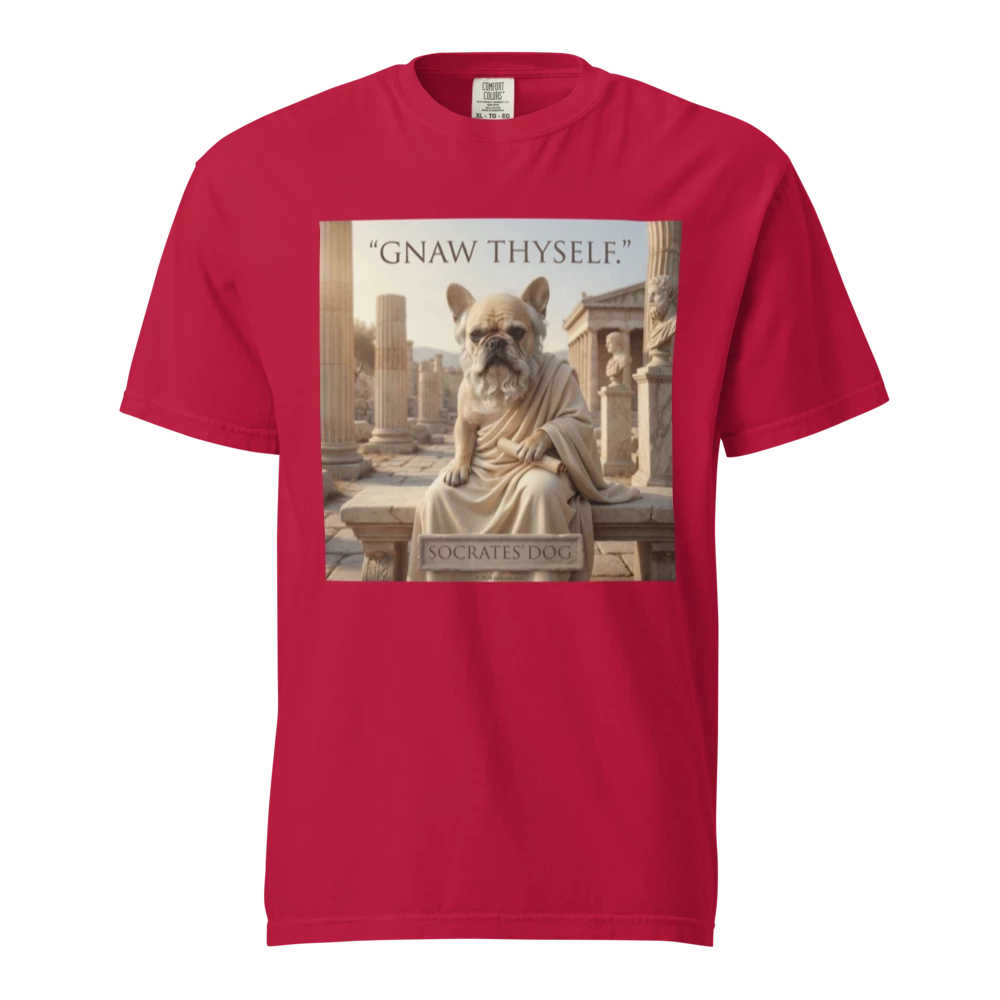 Lesnort - "Gnaw Thyself" Philosopher Dog Graphic T-Shirt