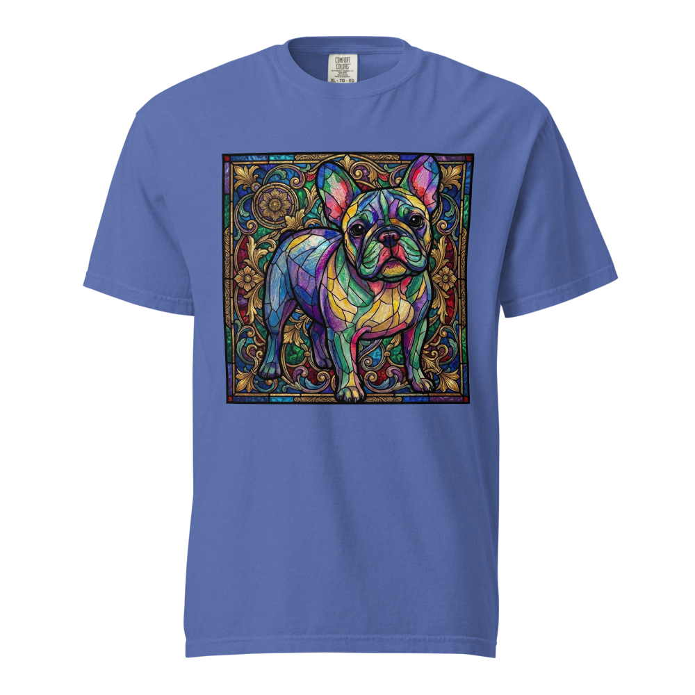 Lesnort - Majestic Stained Glass French Bulldog Graphic Tee - Background 1