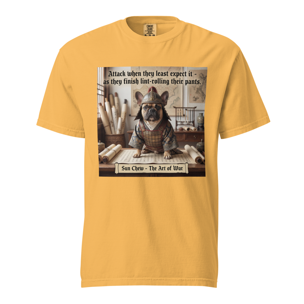 Lesnort - "Sun Chew - Lint Roller Attack" Funny Frenchie General Tee