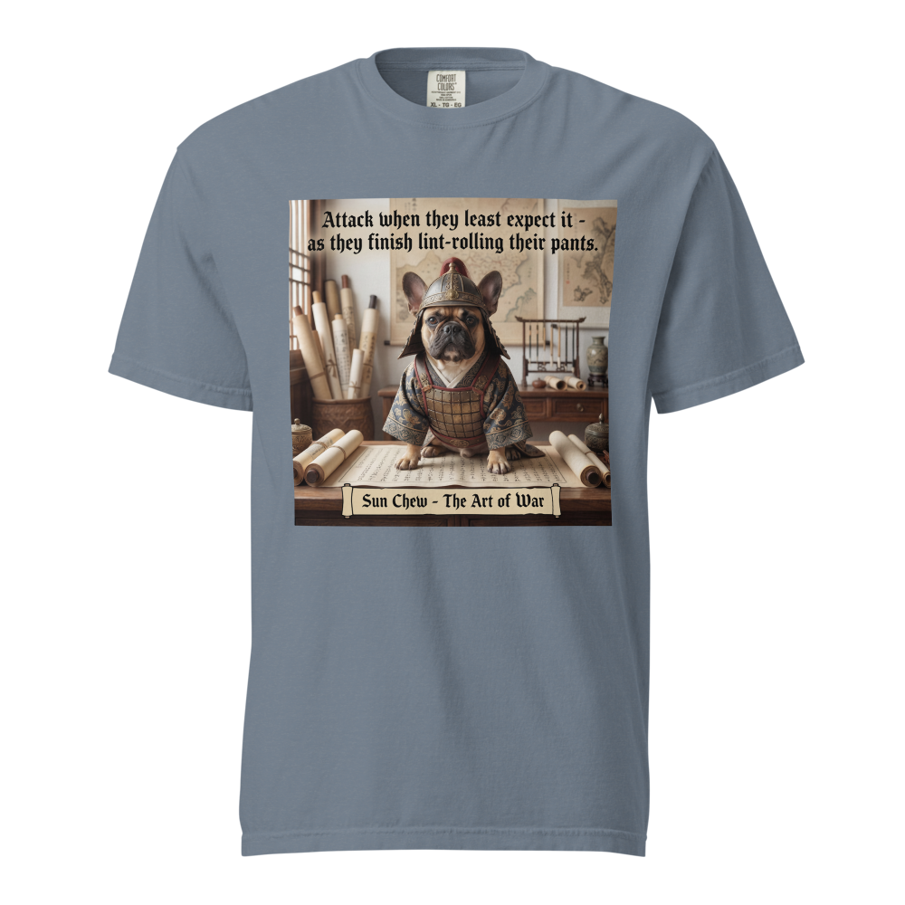 Lesnort - "Sun Chew - Lint Roller Attack" Funny Frenchie General Tee