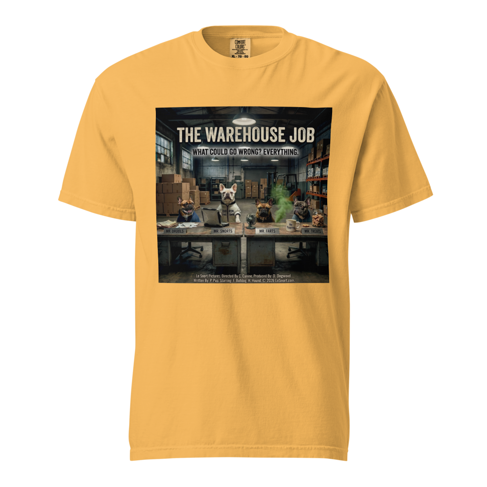 Lesnort - "The Warehouse Job" Funny Frenchie Heist Parody Tshirt
