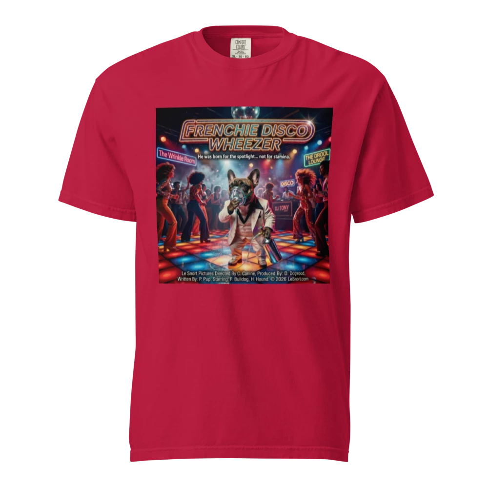 Lesnort - "Frenchie Disco Wheezer" Funny 70s Movie Parody Tshirt