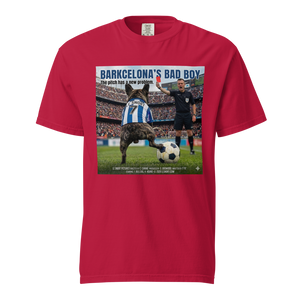 Lesnort - "Barkcelona's Bad Boy" Red Card Parody Frenchie Tee