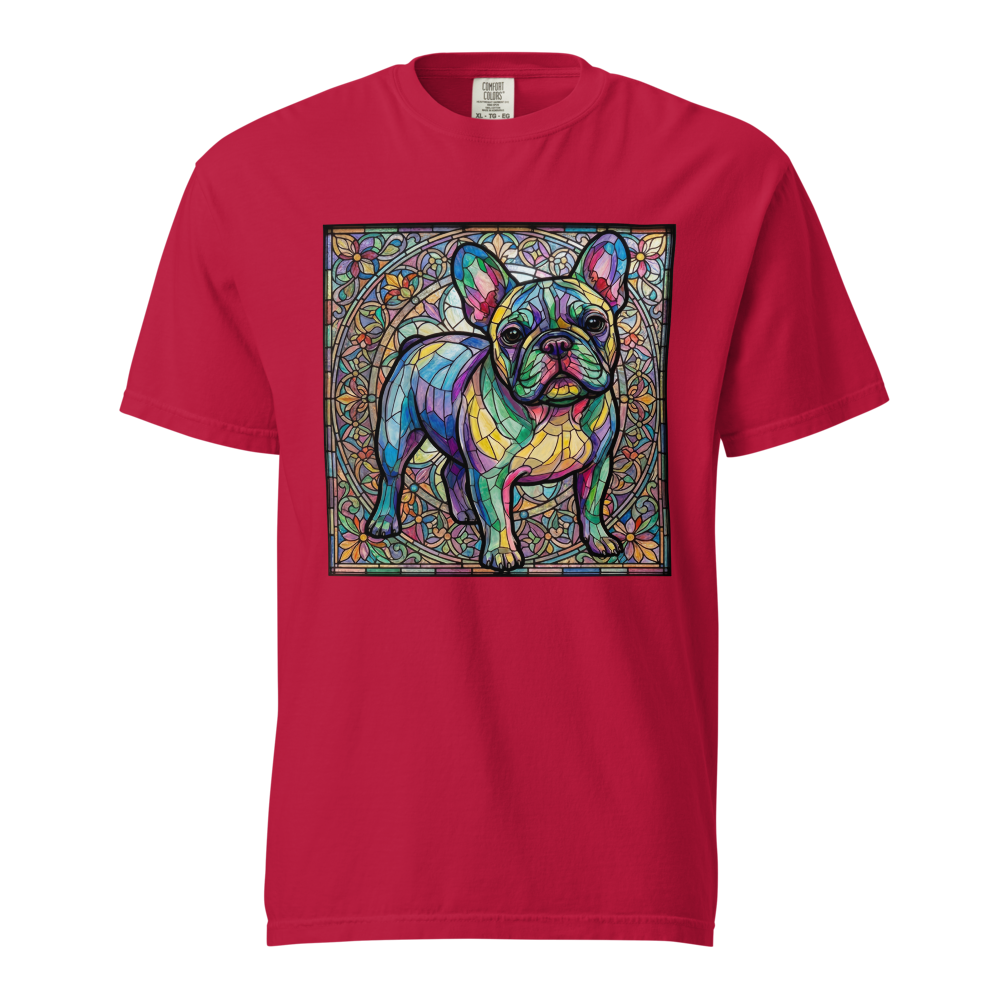 Lesnort - Majestic Stained Glass French Bulldog Graphic Tee - Background 3