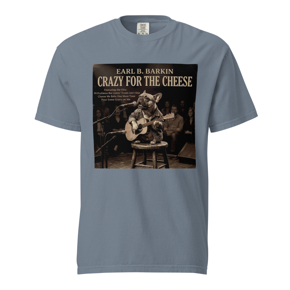 Lesnort - "Cheese Me Baby One More Time" Funny Acoustic Dog Graphic Tee