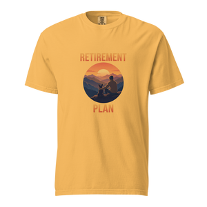 Lesnort - For Men - "Retirement Plan" Mountain Sunset Frenchie T-Shirt