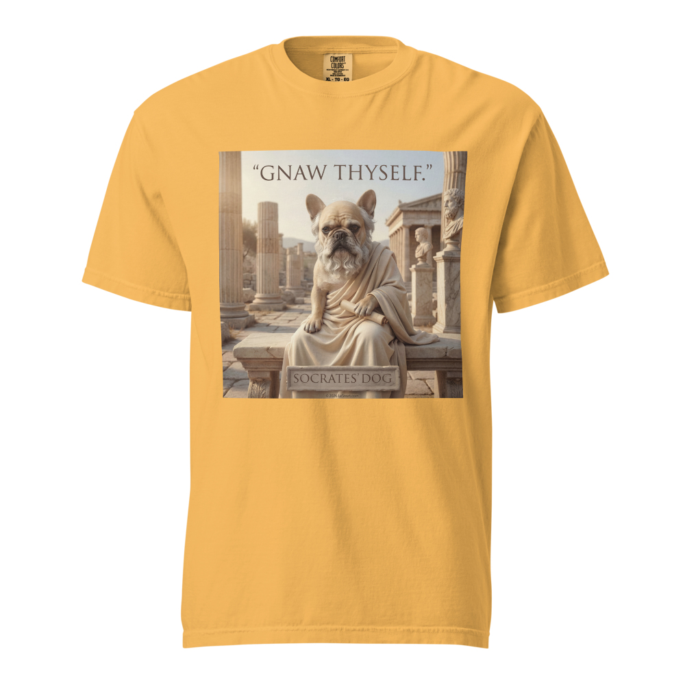 Lesnort - "Gnaw Thyself" Philosopher Dog Graphic T-Shirt