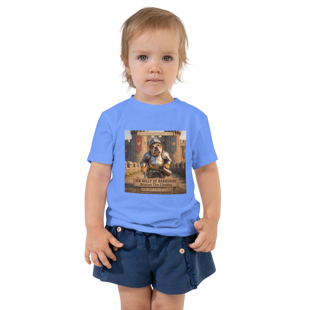 Lesnort - "Sir Belly of Barkshire" Funny Bulldog Knight Toddler Tee