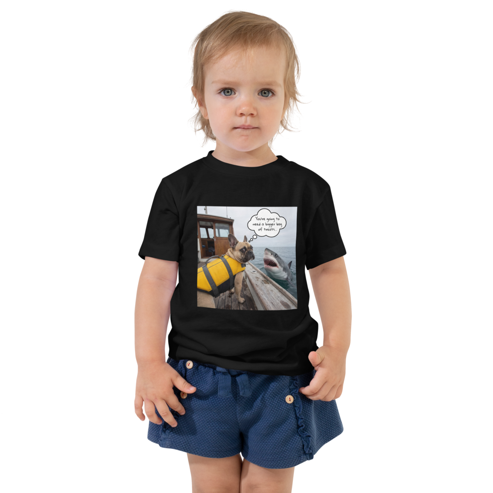 Lesnort - "Bigger Bag of Treats" Funny Shark Dog Toddler T-Shirt
