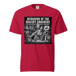 "Intrusion of the Biscuit Snackers" Retro B-Movie Parody Tshirt
