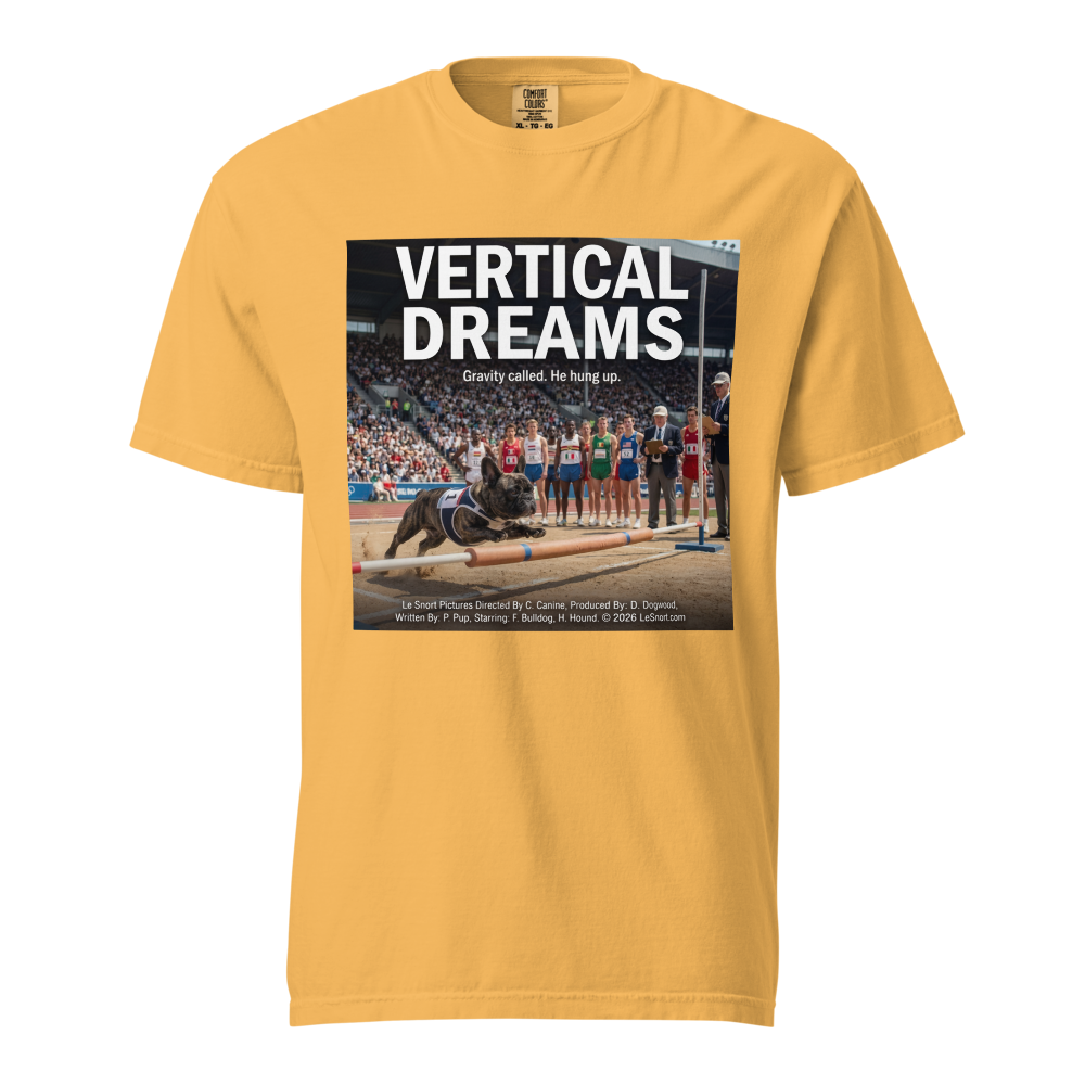 Lesnort - "Vertical Dreams" Funny Frenchie Athlete Tee