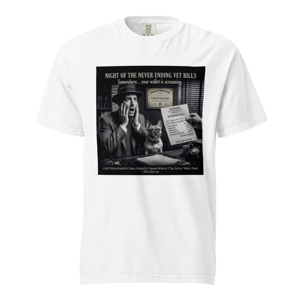 "Night of the Never Ending Vet Bills" Funny Dog Graphic Tshirt