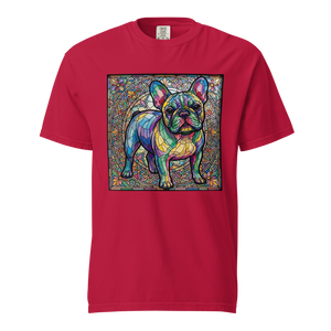 Lesnort - Majestic Stained Glass French Bulldog Graphic Tee - Background 3