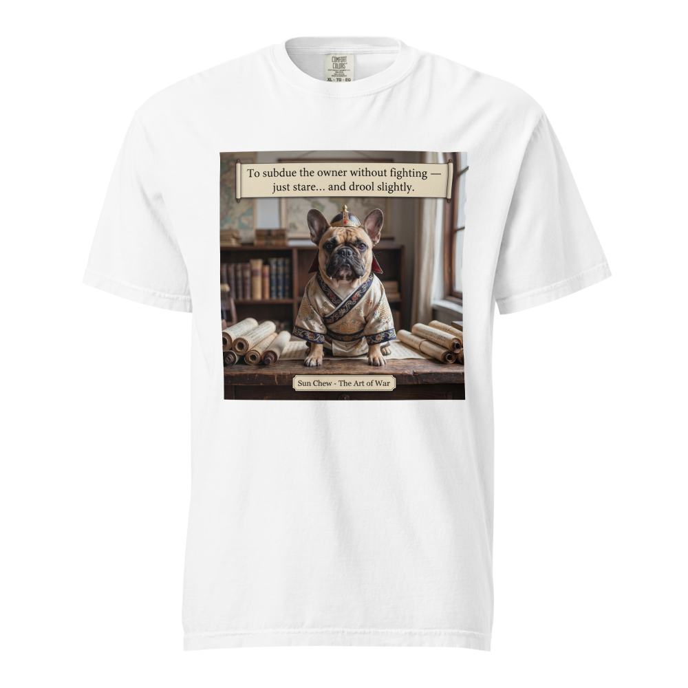 Lesnort - The Art of War "Dropped Cheese" French Bulldog Graphic Tee