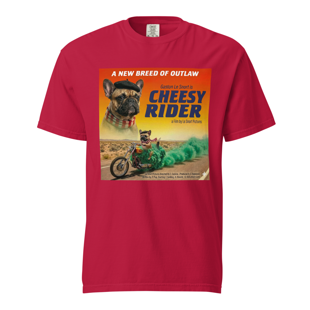 Lesnort - "Cheesy Rider" Biker Dog Graphic T-Shirt