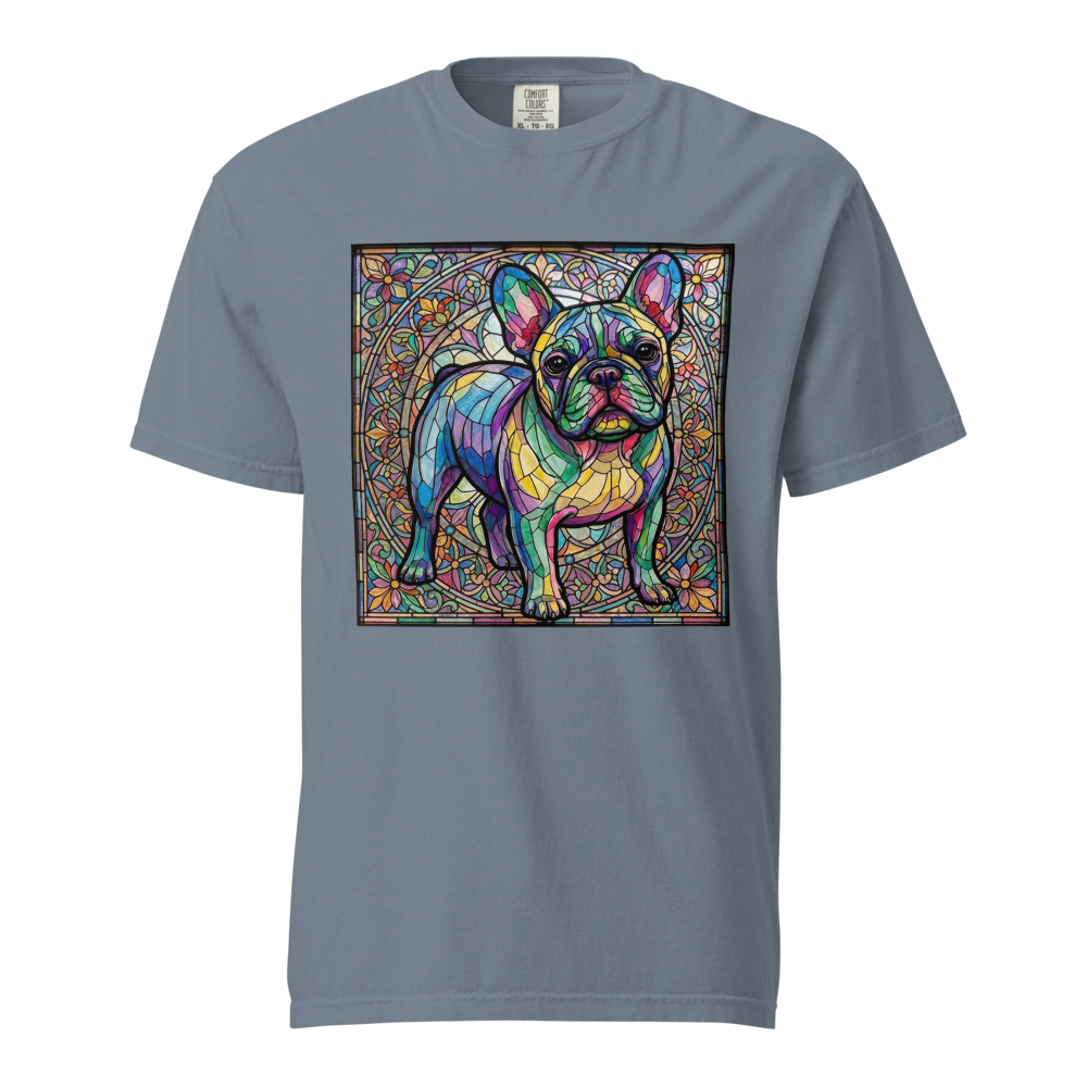 Lesnort - Majestic Stained Glass French Bulldog Graphic Tee - Background 3