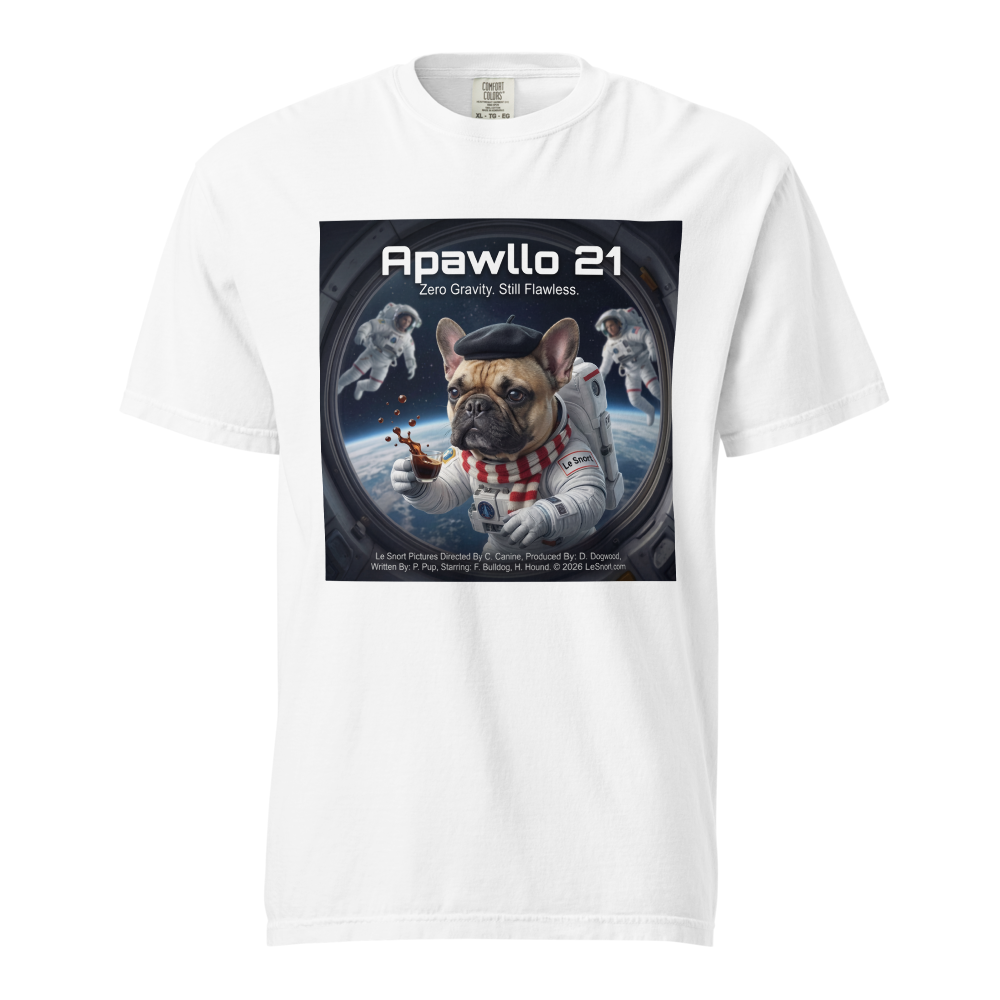 Lesnort - "Apawllo 21" Astronaut Parody Frenchie Tee