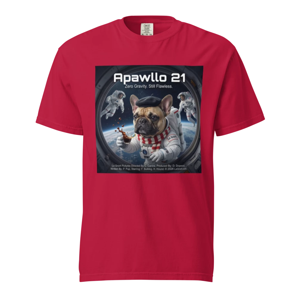 Lesnort - "Apawllo 21" Astronaut Parody Frenchie Tee
