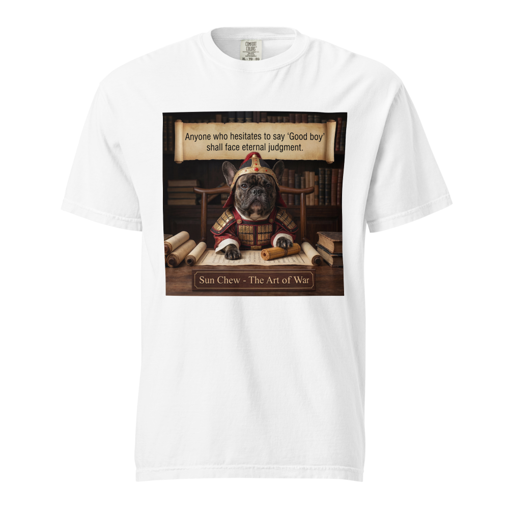 Lesnort - "Sun Chew - Eternal Judgement" Funny Frenchie T-Shirt