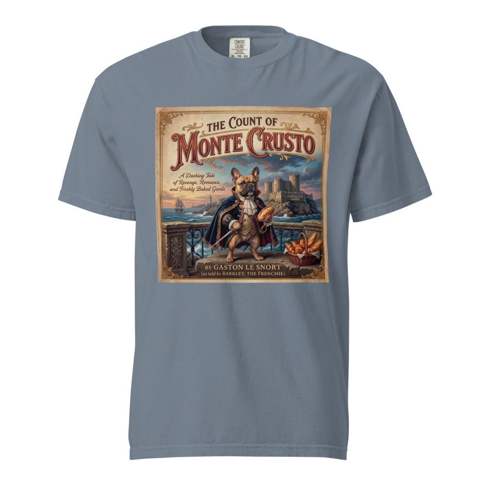 Lesnort - "The Count of Monte Crusto" Funny Frenchie Parody Tshirt