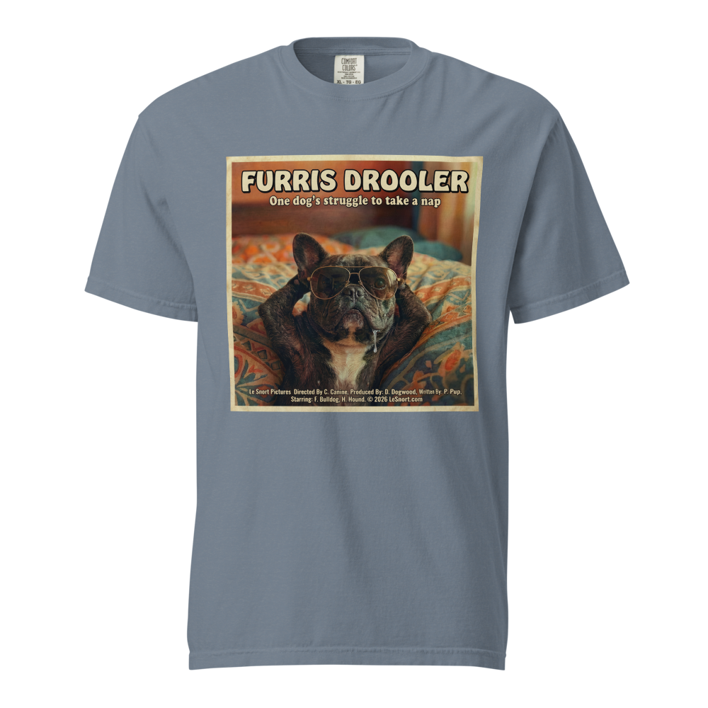 Lesnort - "Furris Drooler" 80s Movie Parody Frenchie Tee