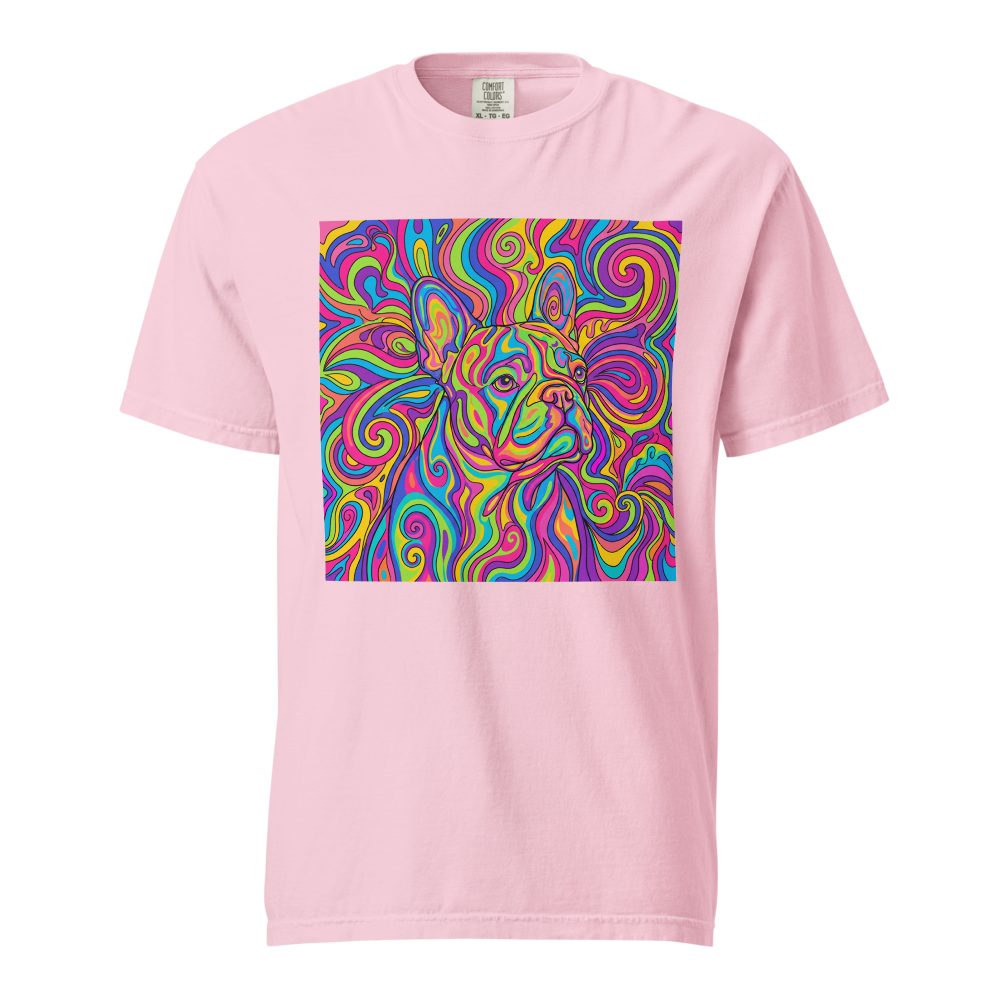 Lesnort - "Trippy Frenchie" Psychedelic Swirl Graphic Tee