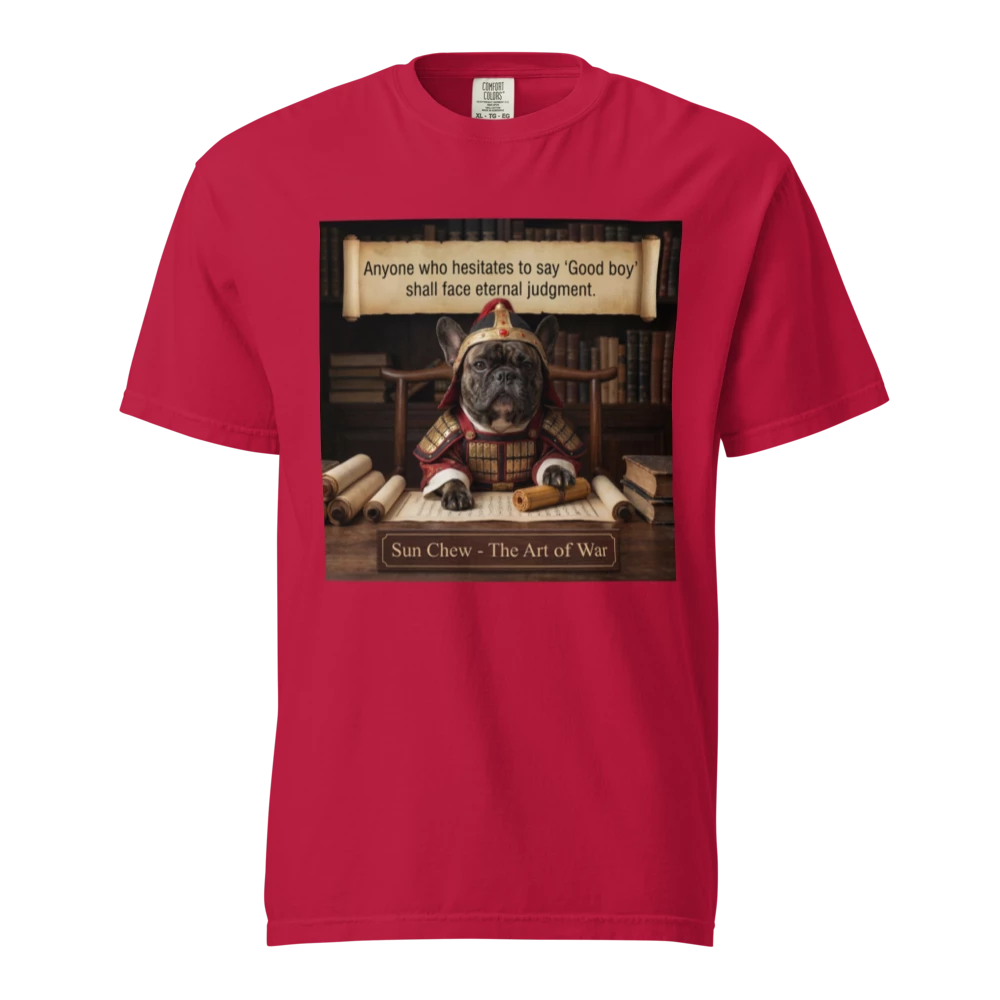 Lesnort - "Sun Chew - Eternal Judgement" Funny Frenchie T-Shirt