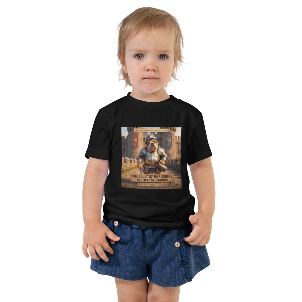 Lesnort - "Sir Belly of Barkshire" Funny Bulldog Knight Toddler Tee