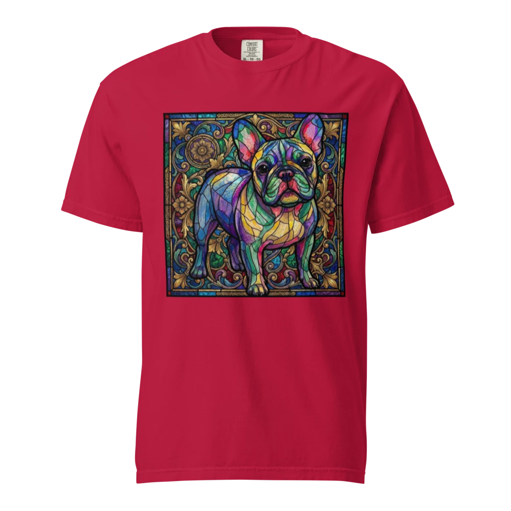 Lesnort - Majestic Stained Glass French Bulldog Graphic Tee - Background 1