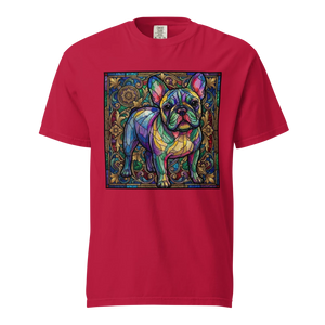 Lesnort - Majestic Stained Glass French Bulldog Graphic Tee - Background 1