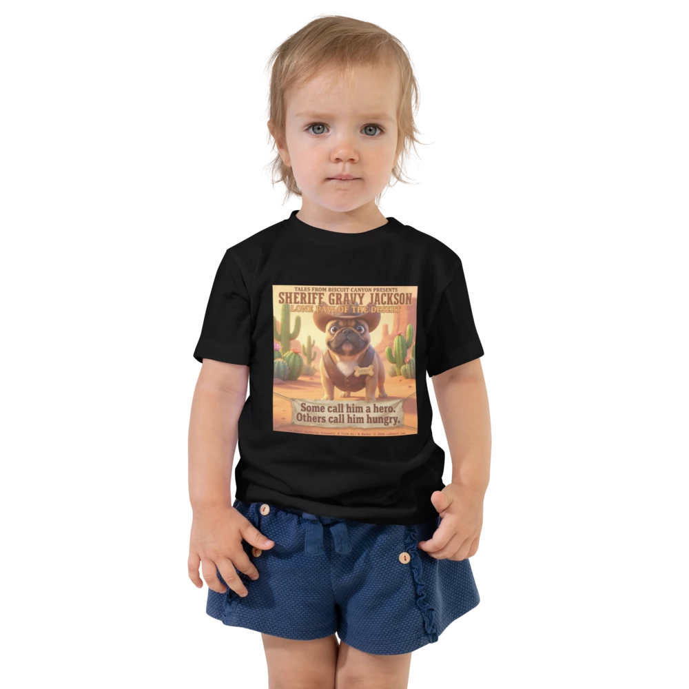 Lesnort - "Sheriff Gravy Jackson" Western Dog Toddler Tshirt
