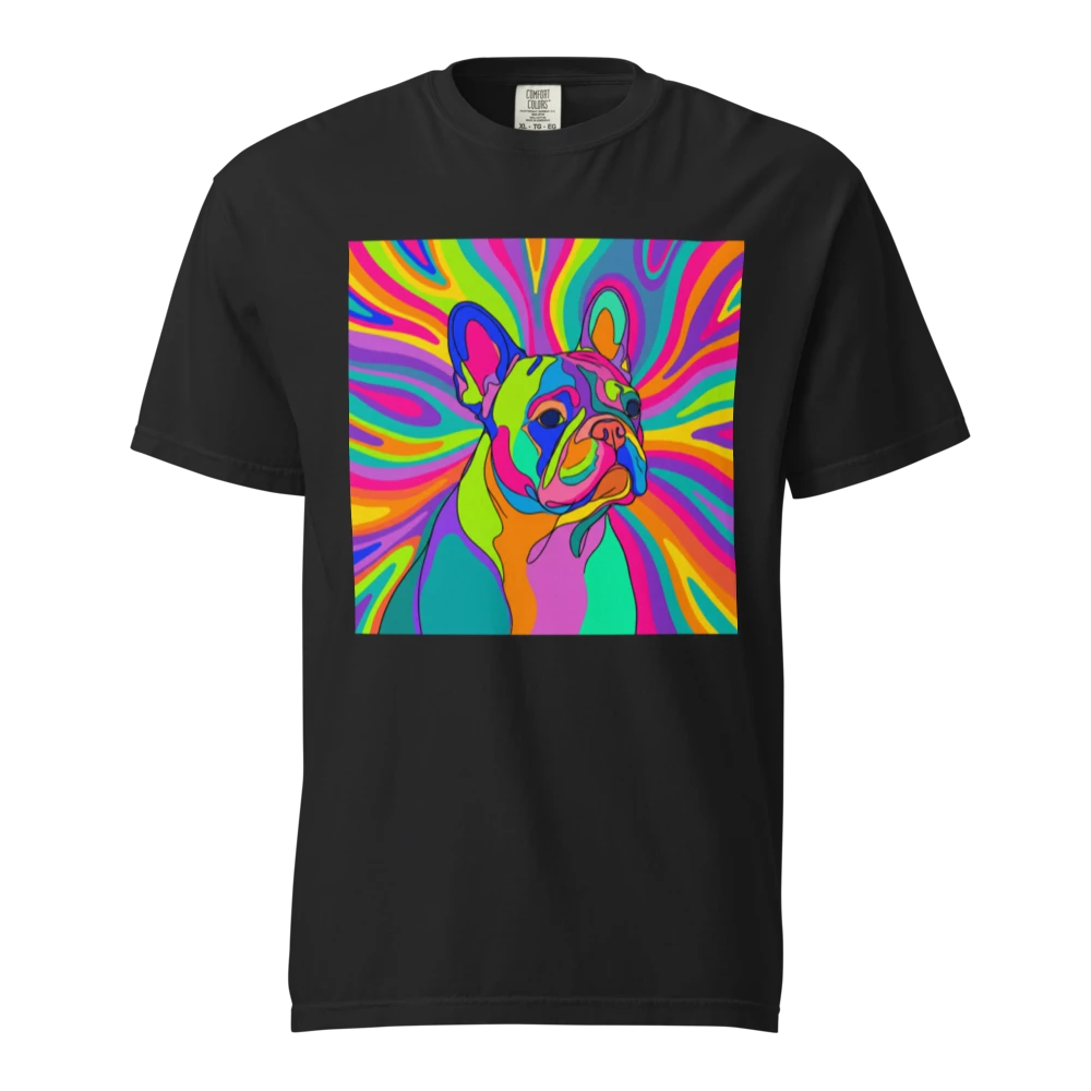 Lesnort - "Psychedelic Frenchie" Neon Pop Art Graphic Tee
