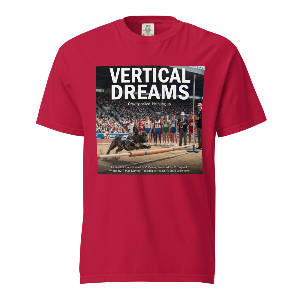 Lesnort - "Vertical Dreams" Funny Frenchie Athlete Tee