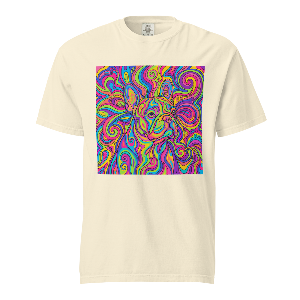 Lesnort - "Trippy Frenchie" Psychedelic Swirl Graphic Tee