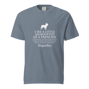 Lesnort - "Silhouetto of a Frenchie" Funny Dog Song Tshirt