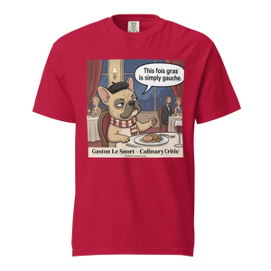 Lesnort - Gaston Le Snort - "Simply Gauche" Snobby Frenchie Culinary Critic Tee