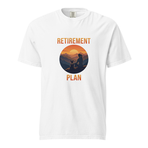 Lesnort - For Women - "Retirement Plan" Frenchie Mountain Sunset Graphic Tee