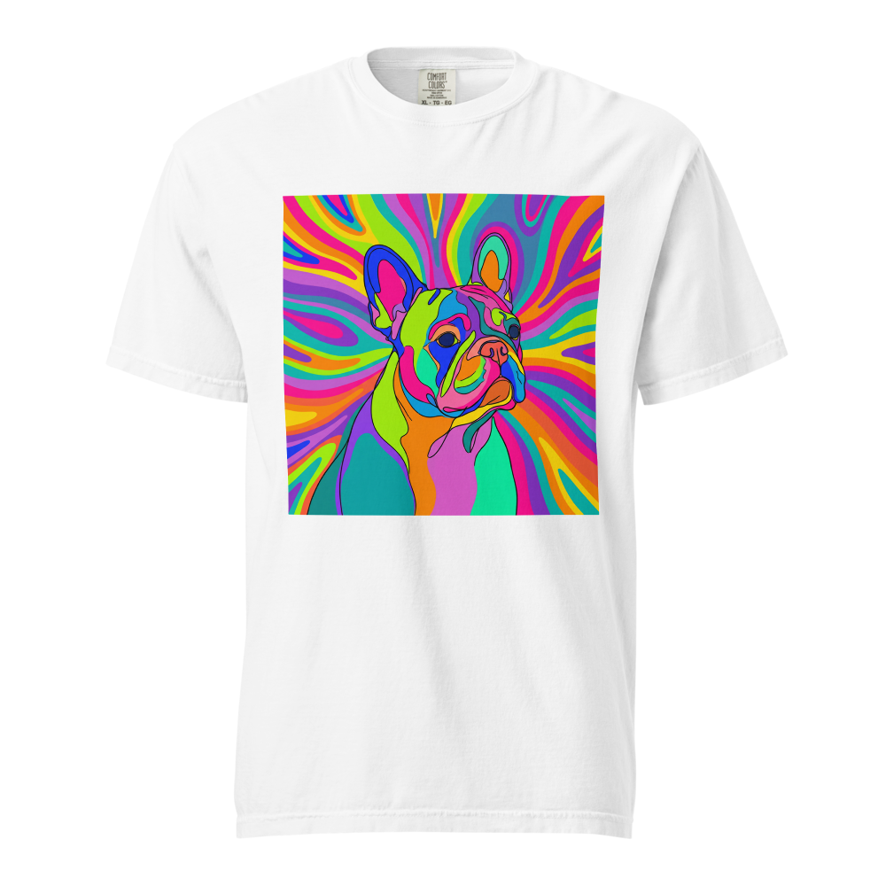 Lesnort - "Psychedelic Frenchie" Neon Pop Art Graphic Tee