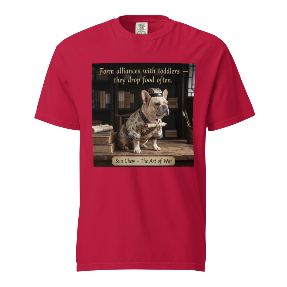Lesnort - "Sun Chew - Toddler Alliances" Funny Frenchie Scholar Tee