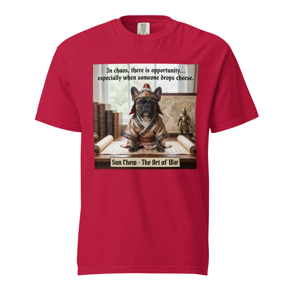 Lesnort - The Art of War "Dropped Cheese" French Bulldog Graphic Tee