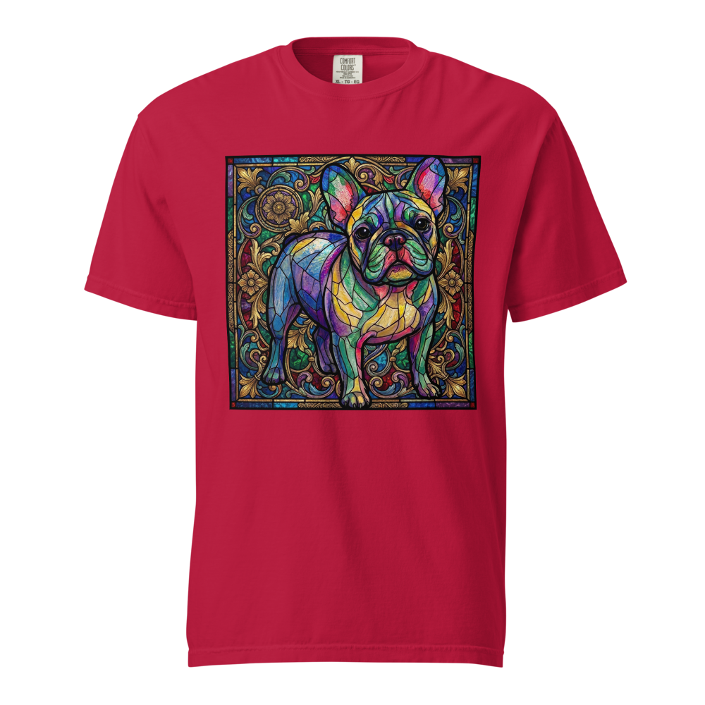 Lesnort - Majestic Stained Glass French Bulldog Graphic Tee - Background 1