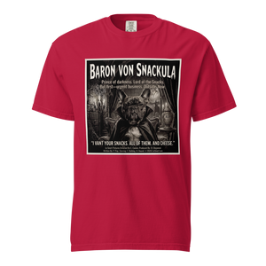 "Baron Von Snackula" Funny Vampire Frenchie Parody Tshirt
