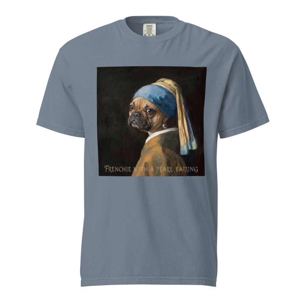 Lesnort - "Frenchie With A Pearl Earring" Classic Art Parody Graphic Tee