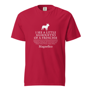 Lesnort - "Silhouetto of a Frenchie" Funny Dog Song Tshirt