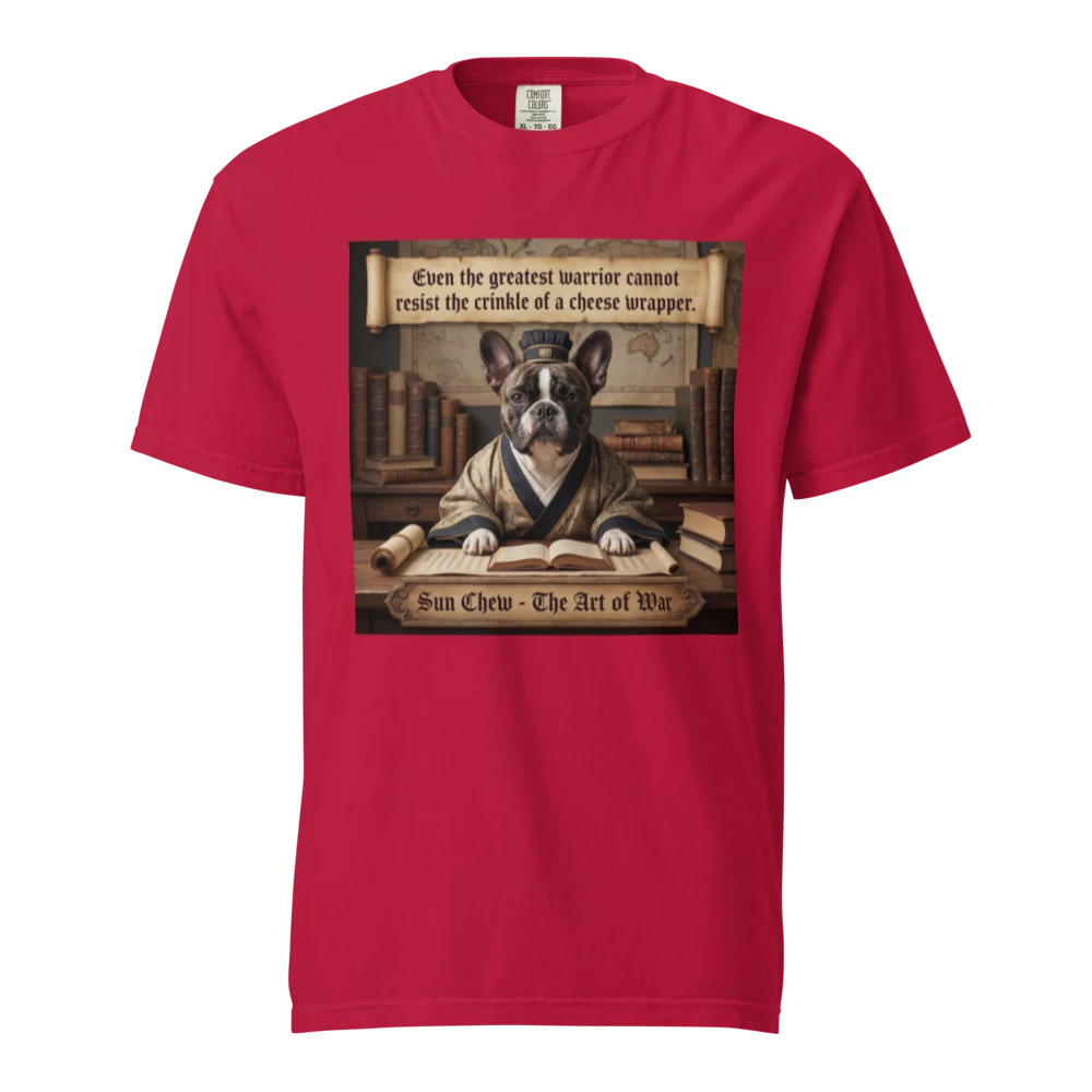 Lesnort - "Sun Chew - The Cheese Wrapper" Funny Frenchie Parody Tee