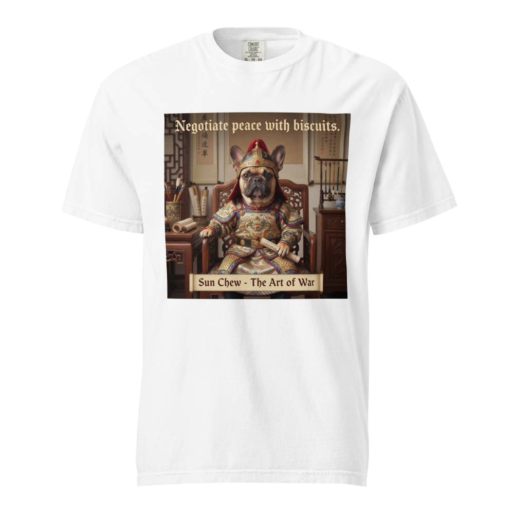 Lesnort - "Sun Chew - Negotiate Peace" Funny Frenchie General Tee