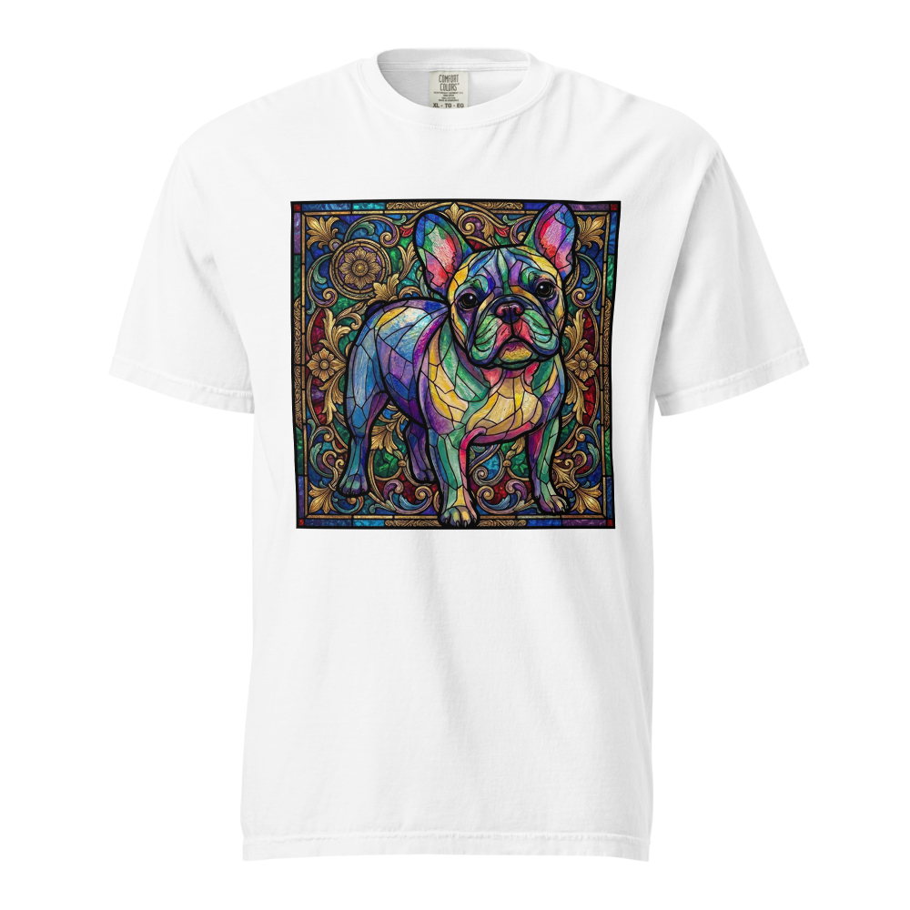 Lesnort - Majestic Stained Glass French Bulldog Graphic Tee - Background 1