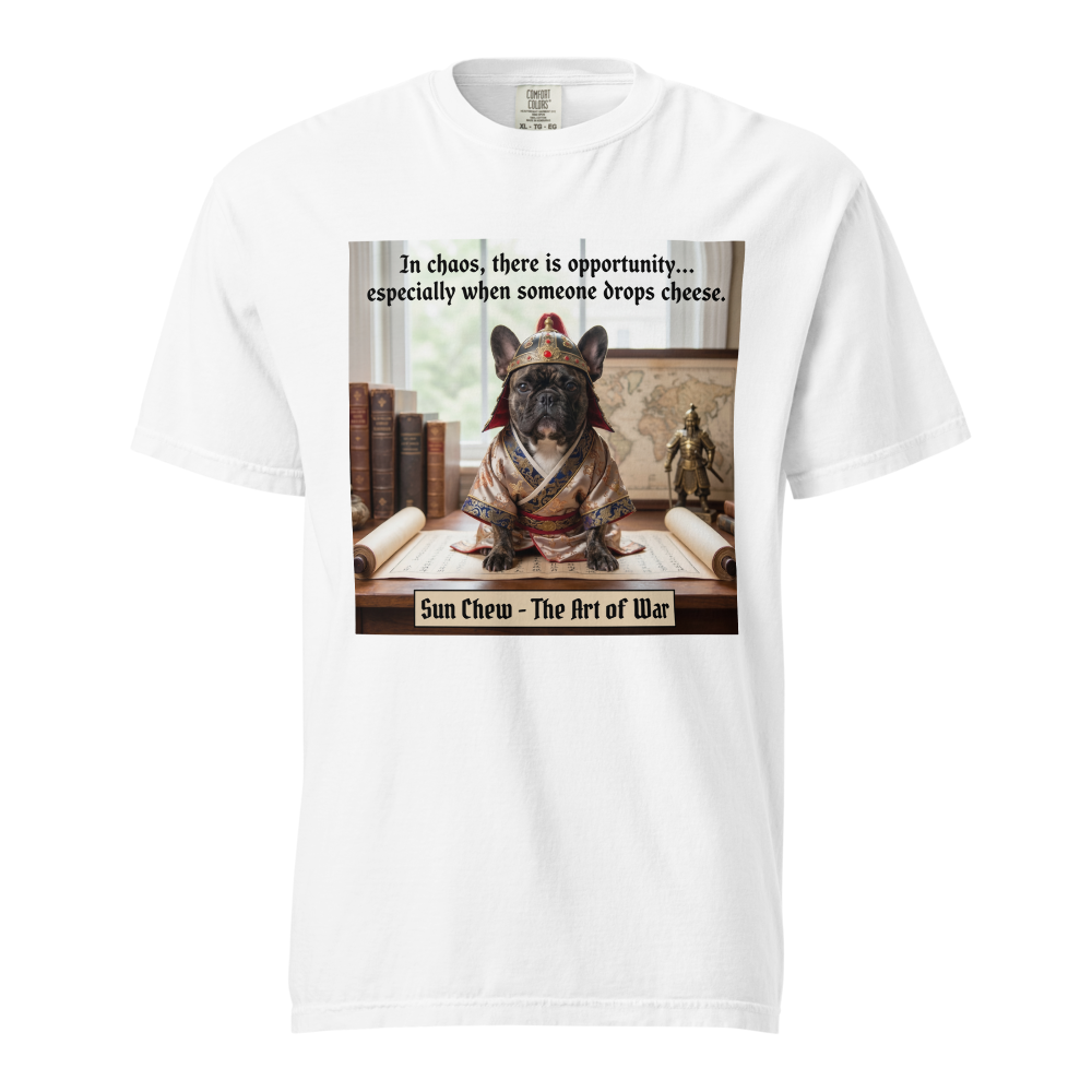 Lesnort - The Art of War "Dropped Cheese" French Bulldog Graphic Tee