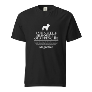 Lesnort - "Silhouetto of a Frenchie" Funny Dog Song Tshirt