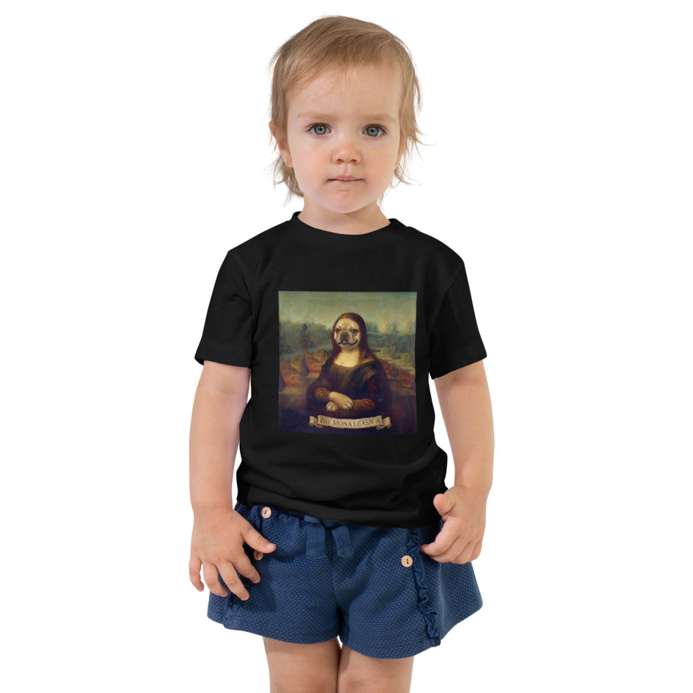 Lesnort - "The Mona Leash-A" Classic Art Parody Toddler T-Shirt